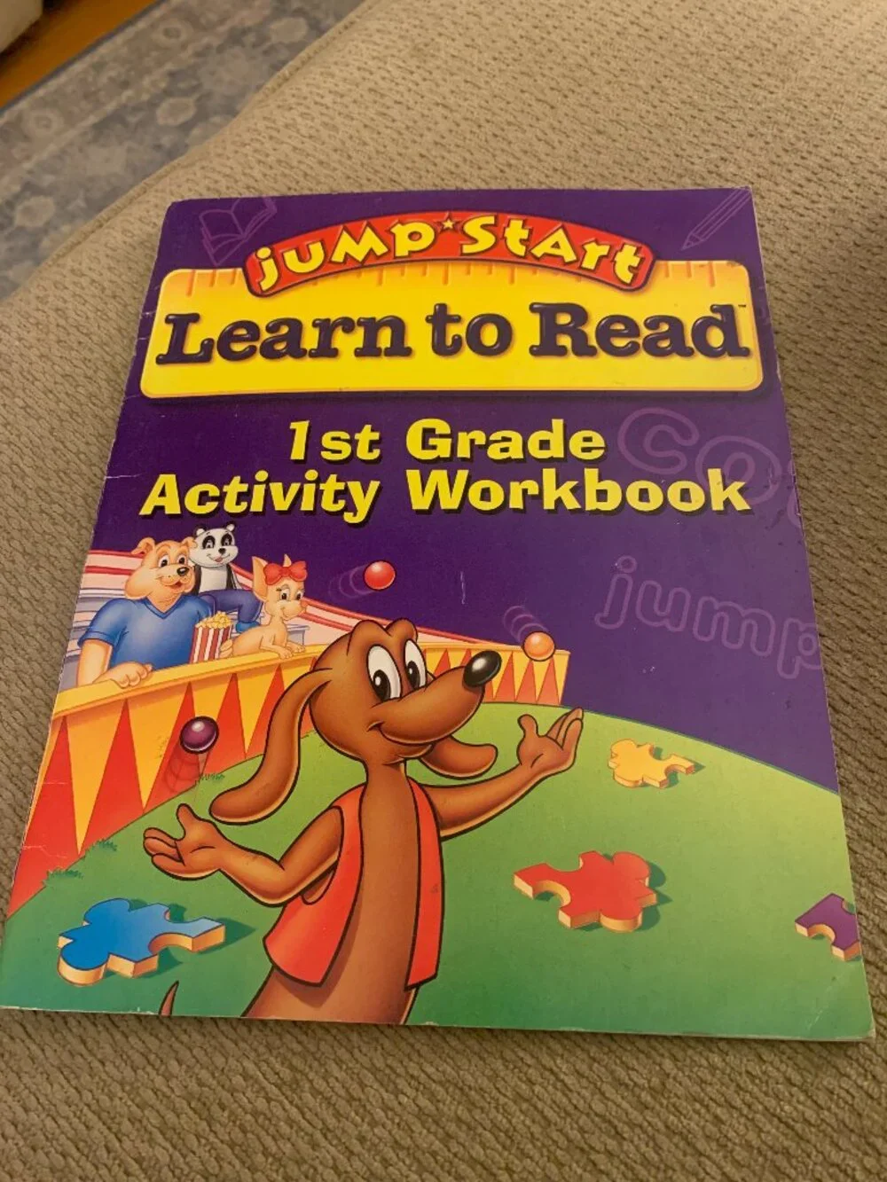 Vintage 1999 JumpStart Learn to Read 1st Grade Activity Workbook Scholastic.